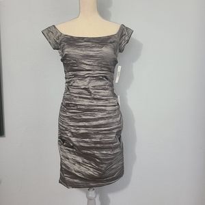 Alex Evenings Pewter Cocktail Dress‎ NWT Size 10
